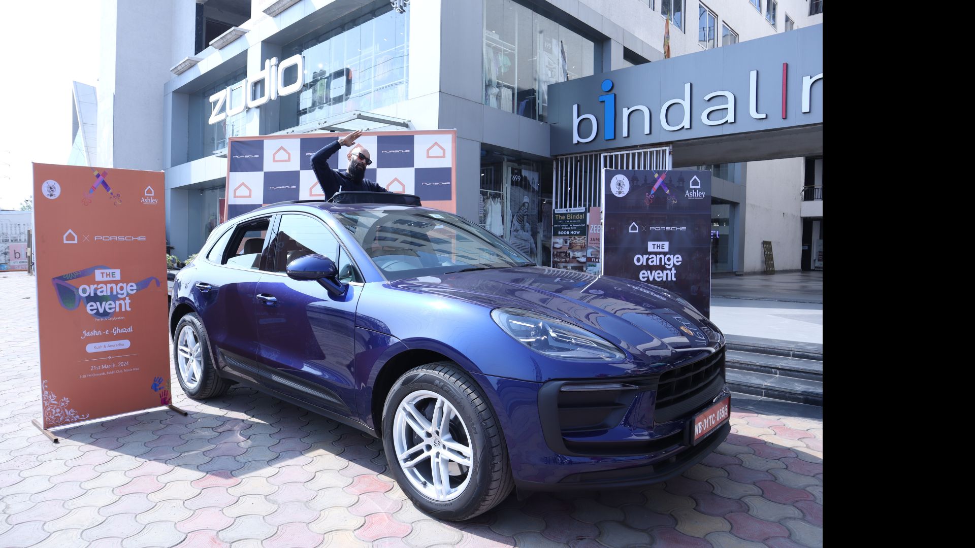 Porsche staged outside the Ashley arrival area