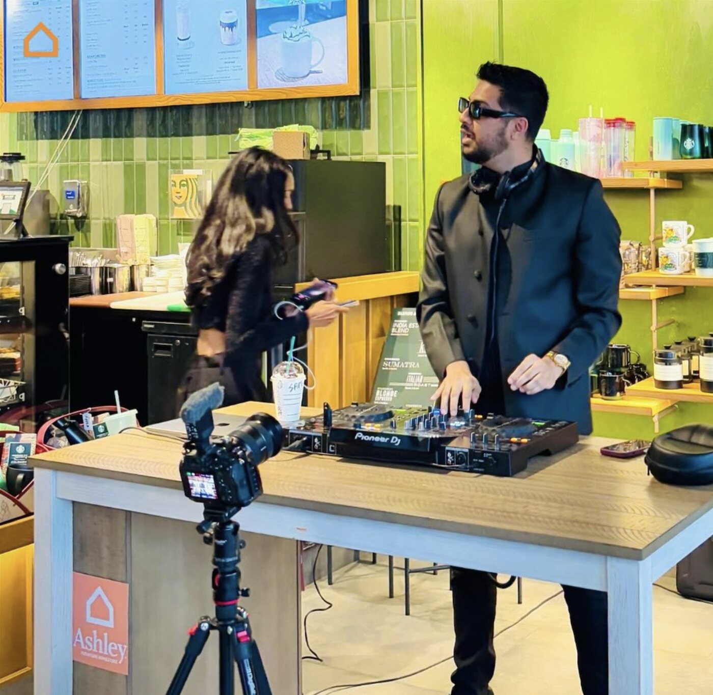 DJ set inside a partner retail room